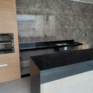 Cozinha área gourmet com churrasqueira